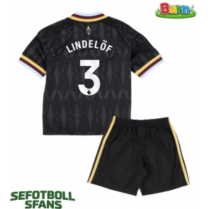 Aston Villa Victor Lindelof #3 Bortaställ Barn 2026-27 Kortärmad (+ Korta byxor)